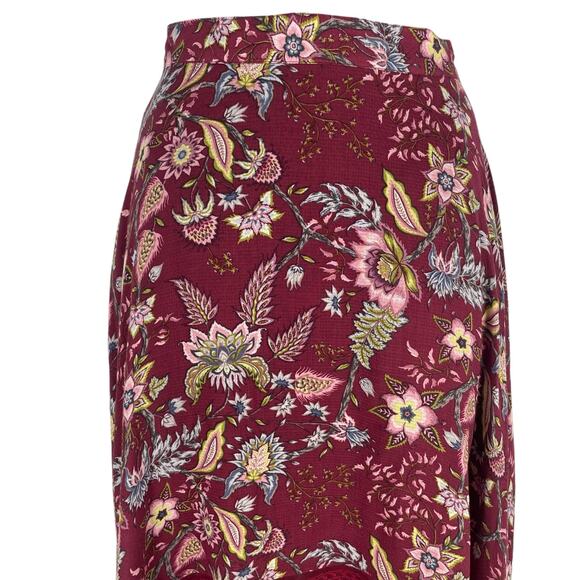 BCBGMaxAzria Floral Print Toile Handkerchief Midi Skirt Red Size XS - Picture 5 of 11